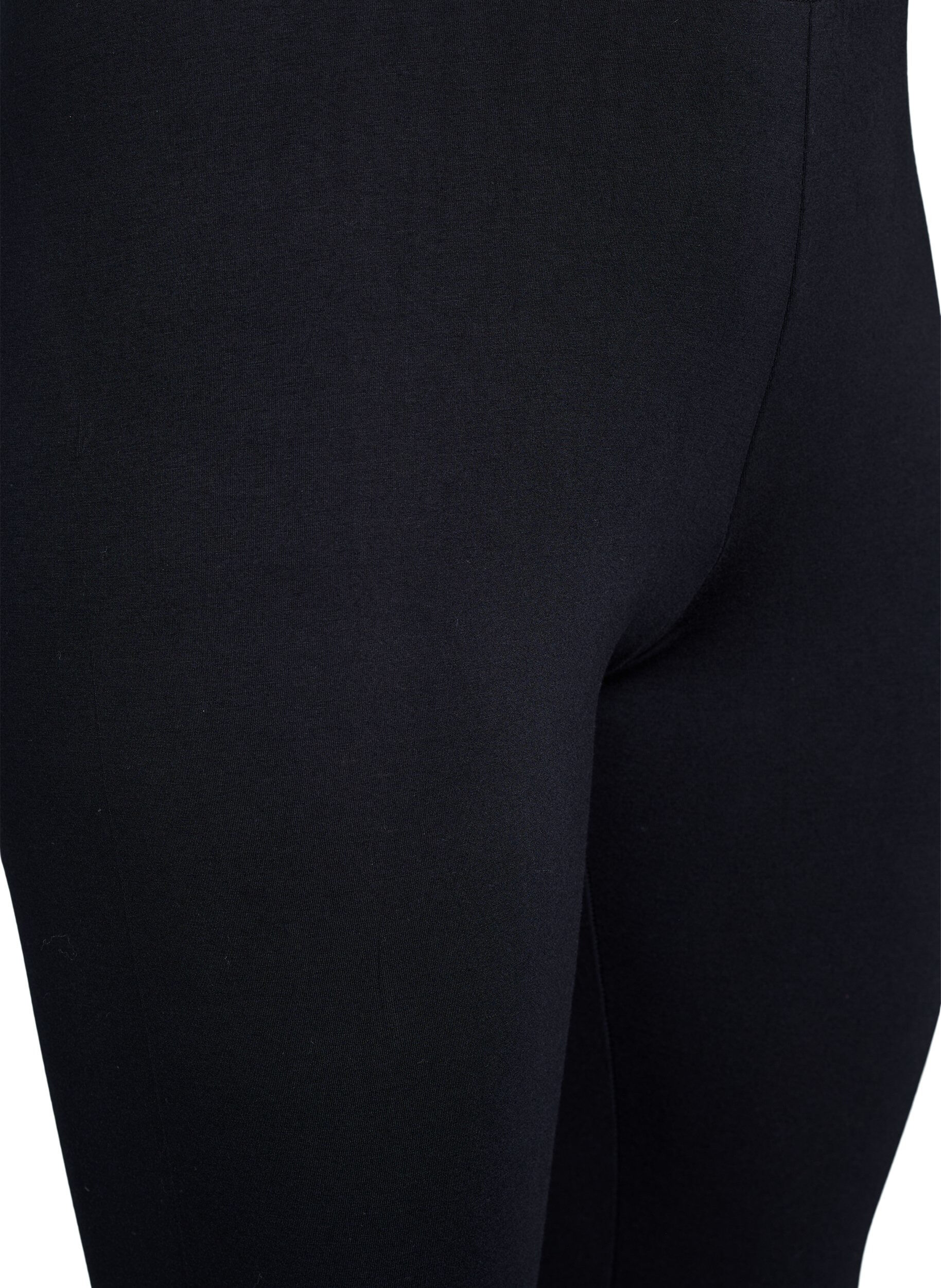 Zizzi Ankellange leggings i viskose, Sort, Packshot image number 2
