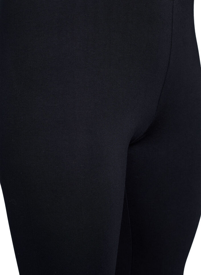 Ankellange leggings i viskose, Sort, Packshot image number 2
