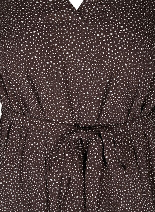 Prikket tunika med bindebånd i taljen , Brown w. White, Packshot image number 2