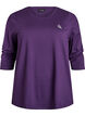 Tr&aelig;ningsbluse med 3/4 &aelig;rmer, Lilla, Packshot image number 0