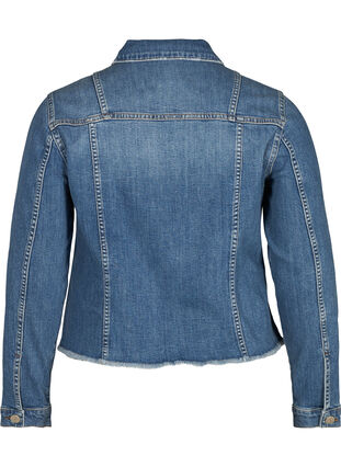 Denim jakke med slid detajler, Light blue denim, Packshot image number 1