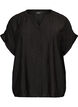 Viskosebluse med knapper og struktur, Sort, Packshot image number 0