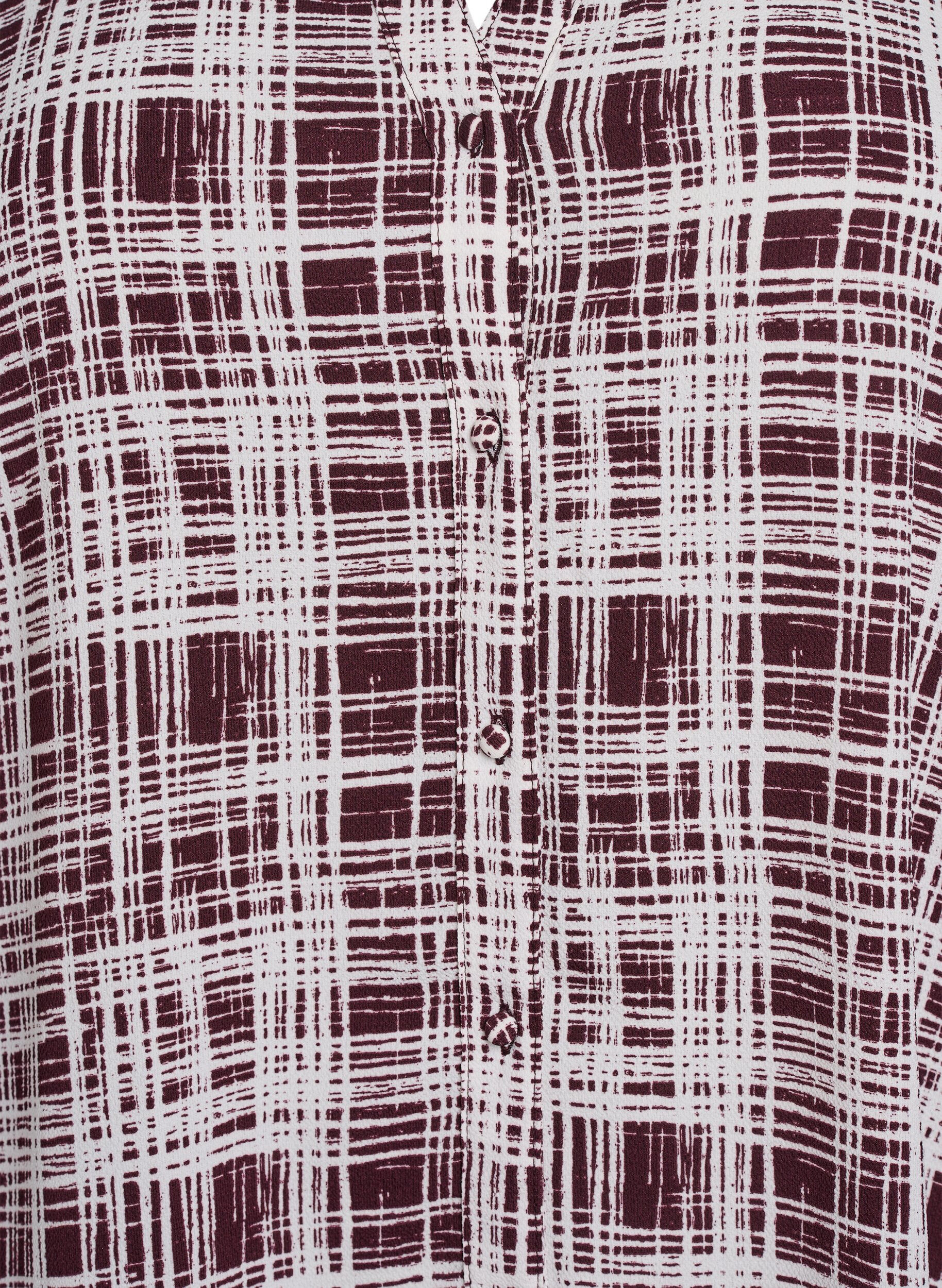 Zizzi Midikjole med A-facon og korte &aelig;rmer, M&oslash;rk Bordeaux, Packshot image number 2