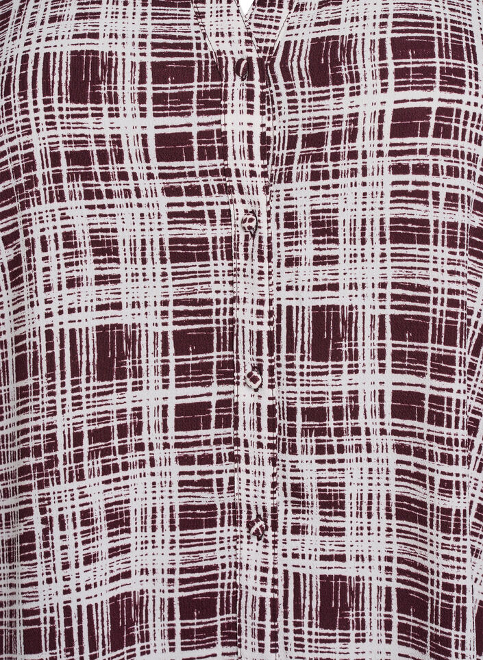 Midikjole med A-facon og korte ærmer, Mørk Bordeaux, Packshot image number 2