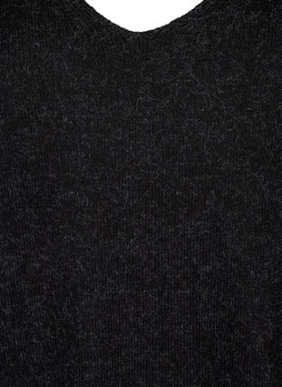 Strikkjole med slids, Dark Grey Melange, Packshot image number 2