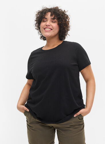 2-pak kortærmet t-shirt i bomuld, Black, Model image number 0