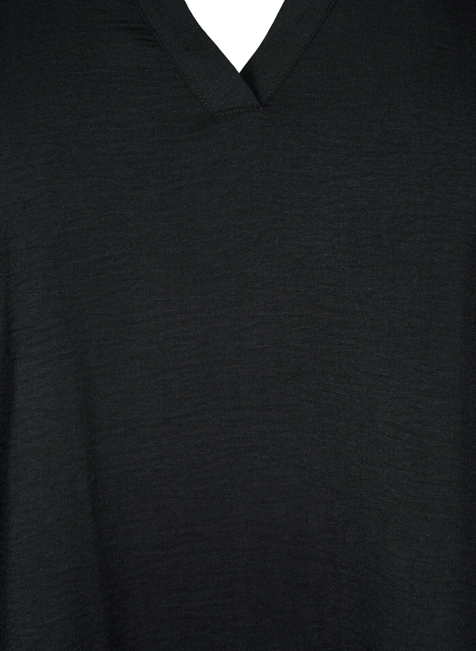 ZizziBluse med 3/4 &aelig;rmer, Sort, Packshot image number 2