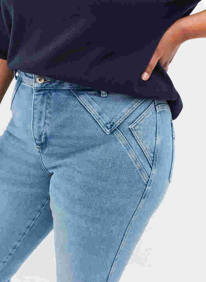 Super slim Amy jeans med markante syninger, Light blue, Model image number 3