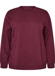 Sweatshirt med rund hals, R&oslash;d