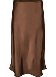 Satin midi-nederdel, Brun