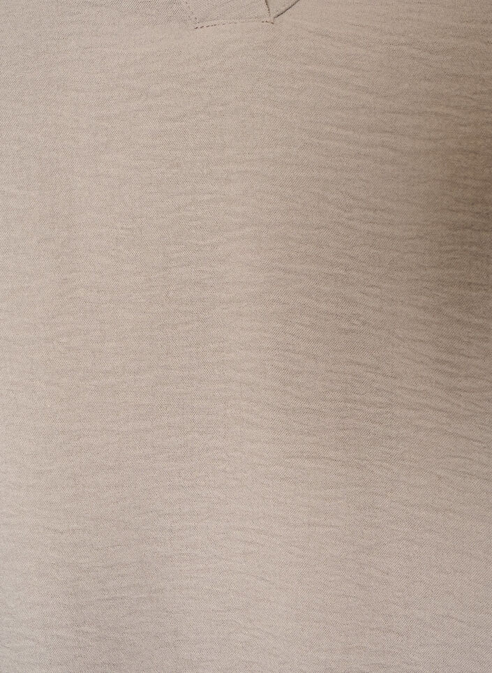 Bluse med ballonform og V-udsk&aelig;ring, Beige, Packshot image number 2