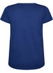 T-shirt i bomuld med frontprint og V-hals, Bl&aring;, Packshot image number 1