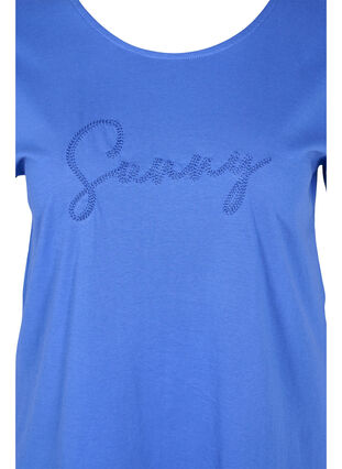 Løs bomulds t-shirt med korte ærmer, Dazzling Blue SUNNY, Packshot image number 2