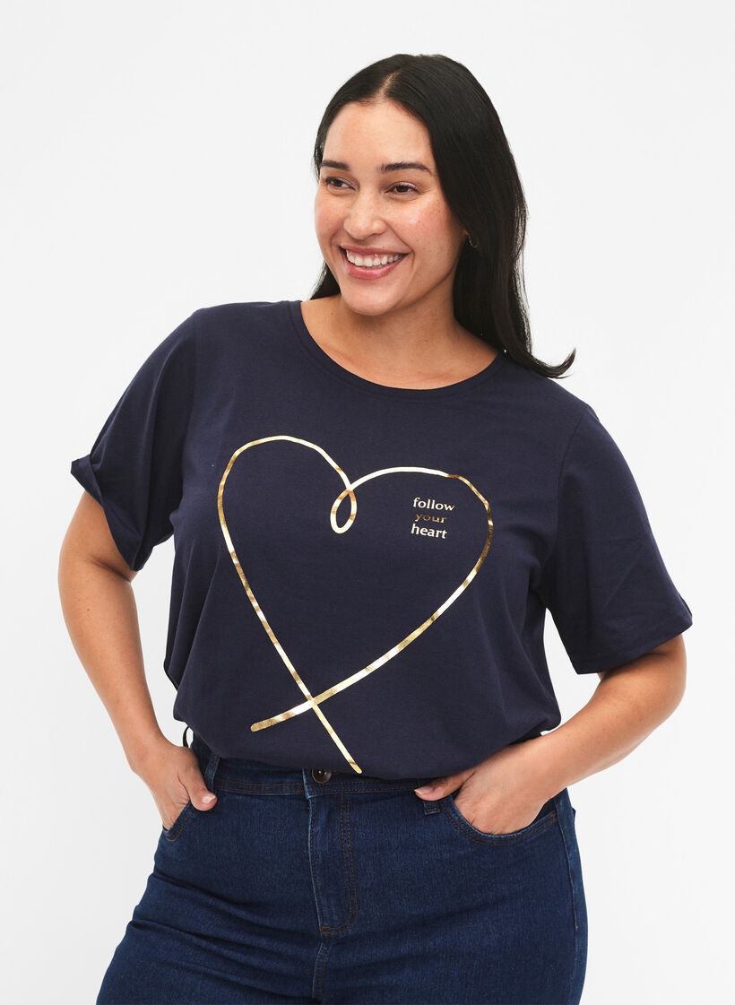 FLASH - T-shirt med motiv, Navy Blazer, Model image number 0