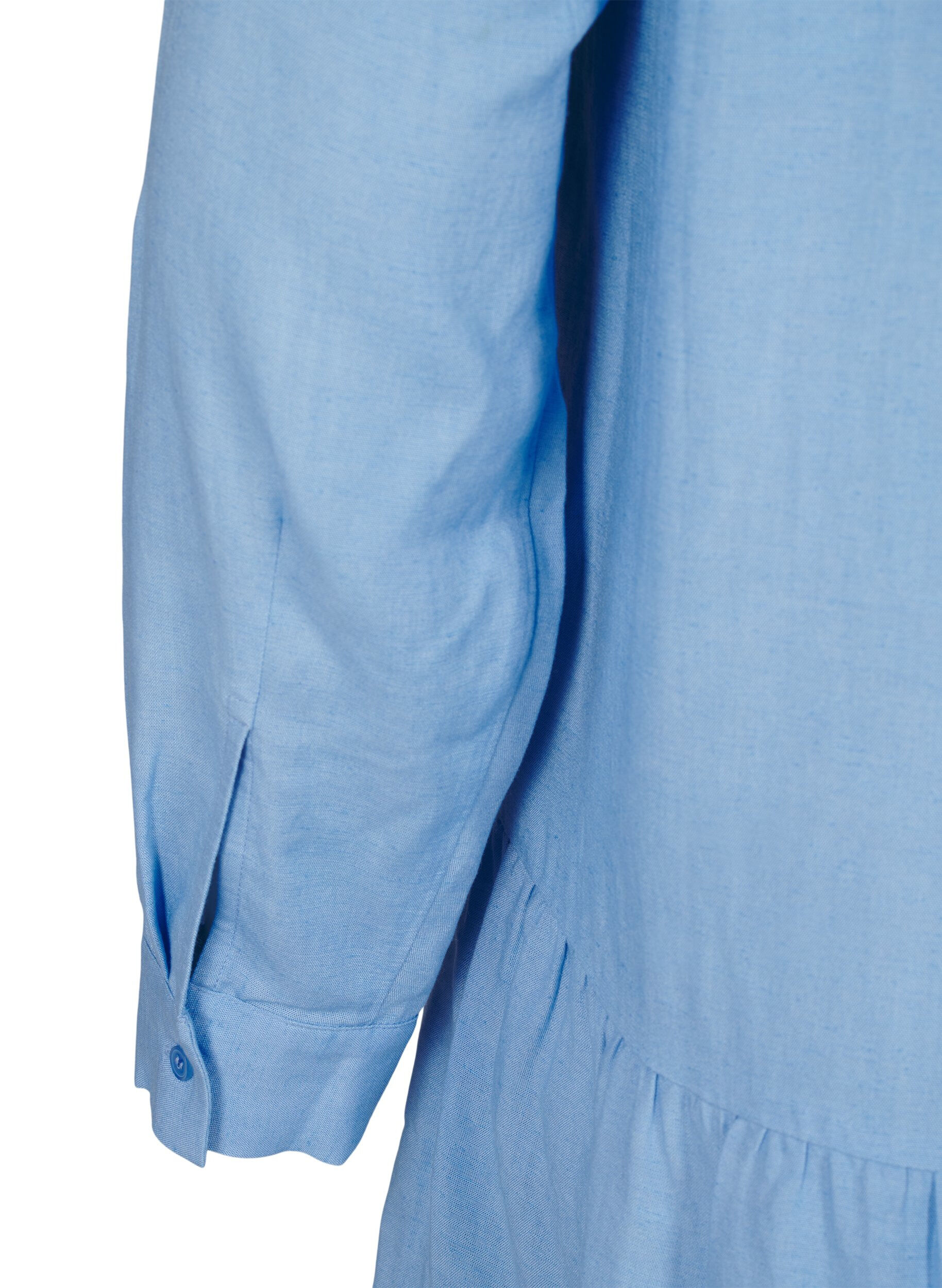 Zizzi Tunika med V-udsk&aelig;ring og rynkedetaljer, Bl&aring;, Packshot image number 3