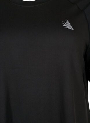 Kortærmet trænings t-shirt med rund hals, Black, Packshot image number 2