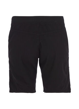 Løse shorts i bomuld med lommer, Black, Packshot image number 1