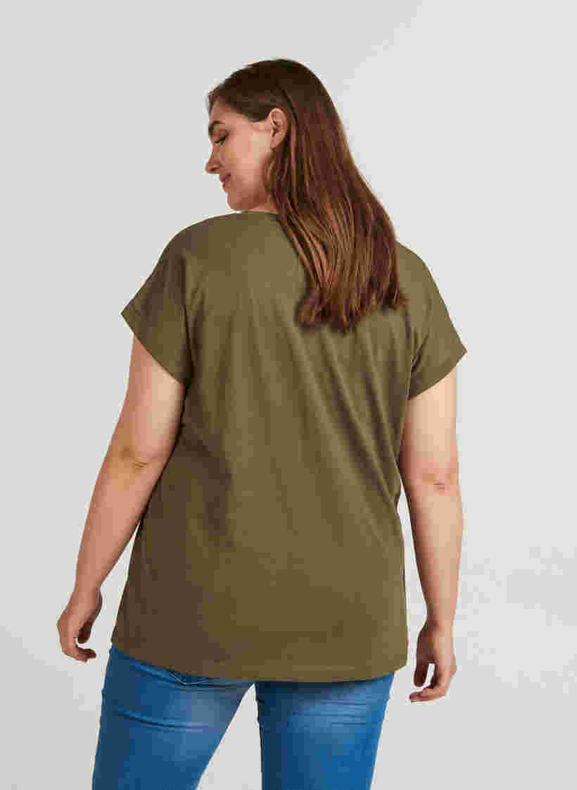 T-shirt i bomuldsmix, Ivy Green, Model image number 1