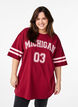 Sporty oversize college t-shirt, Rød, Model image number 0
