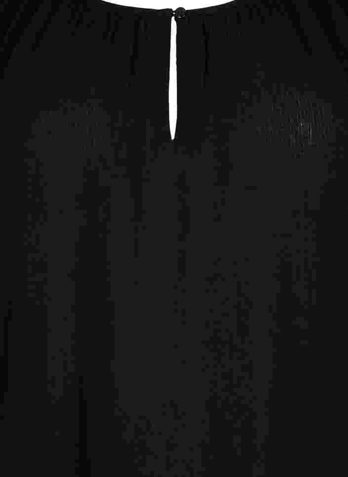 Viskosetunika med 3/4 ærmer, Black, Packshot image number 2