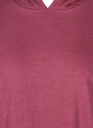Bomulds sweatshirt med hætte og high-low, Violet Quartz, Packshot image number 2