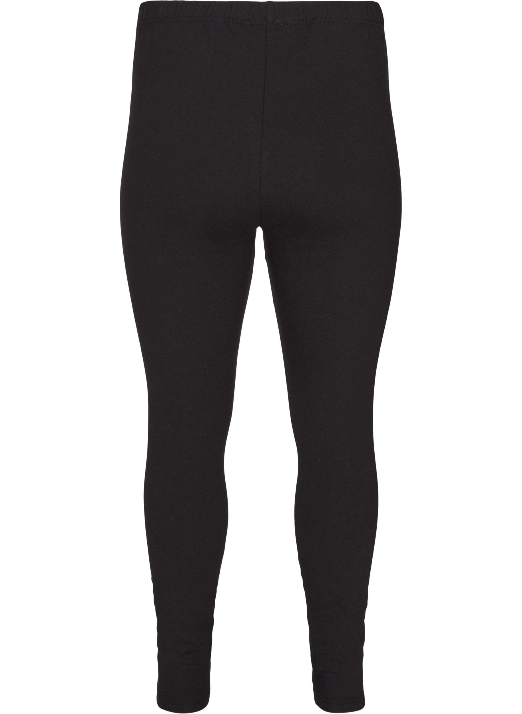 ZizziLeggings i bomuld med foer, Sort, Packshot image number 1
