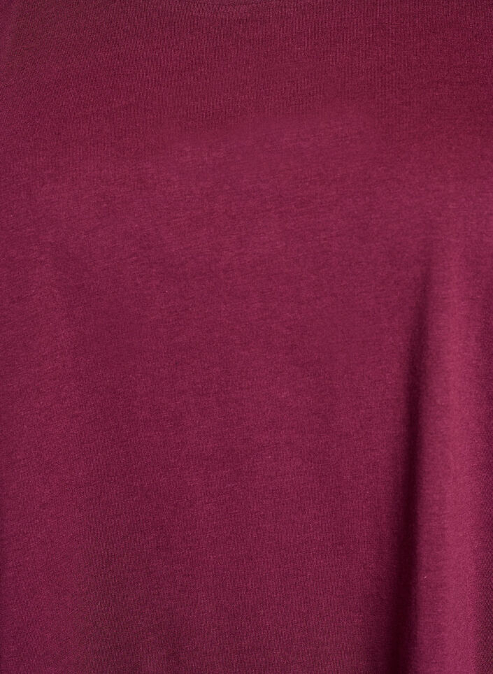 Kort&aelig;rmet t-shirt i bomuldsblanding, M&oslash;rk Bordeaux, Packshot image number 2