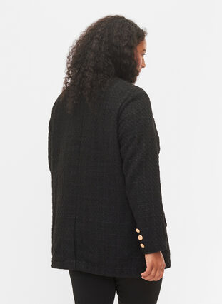 Boucle jakke med lommer, Black, Model image number 1