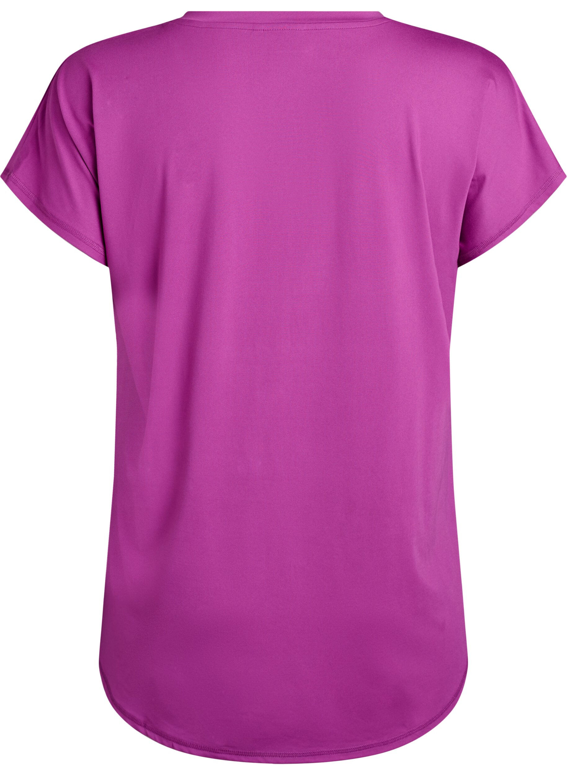 ZizziKort&aelig;rmet tr&aelig;nings t-shirt med v-hals, Lilla, Packshot image number 1