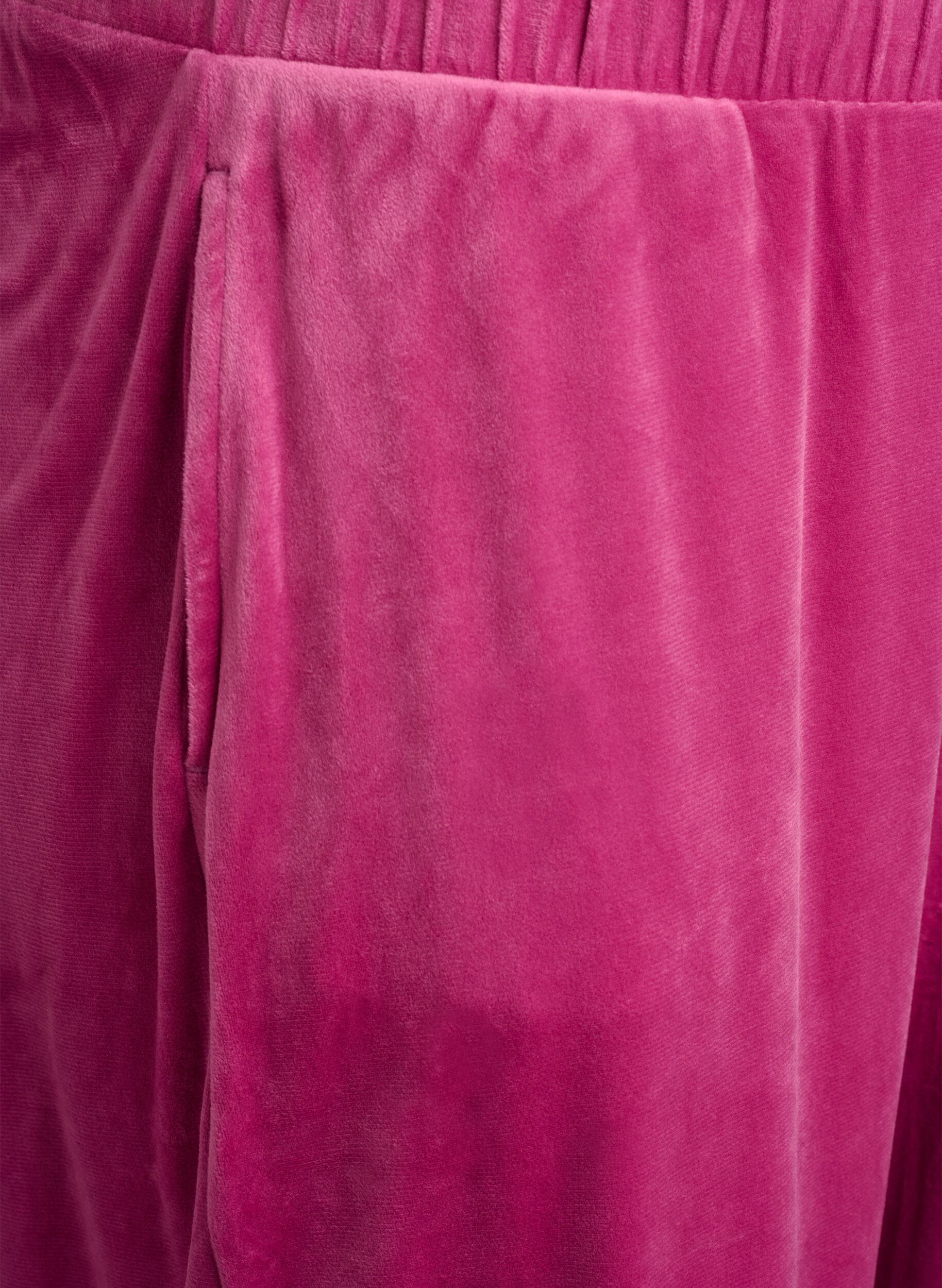 Zizzi Velour bukser med lommer, Boysenberry, Packshot image number 2
