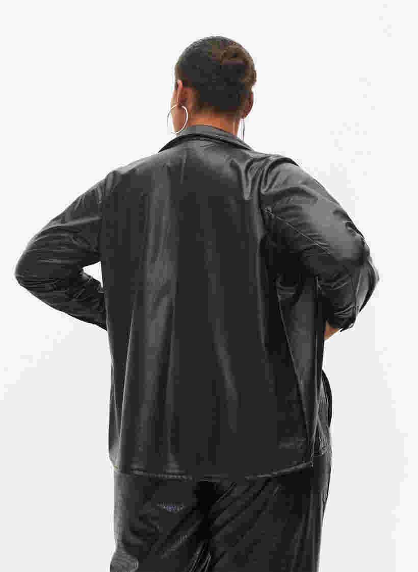 Imiteret læderskjorte , Black, Model image number 1