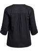 Bluse i bomuldsmusselin med broderi anglaise, Sort, Packshot image number 1