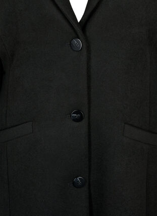 Frakke med knapper og lommer, Black, Packshot image number 2
