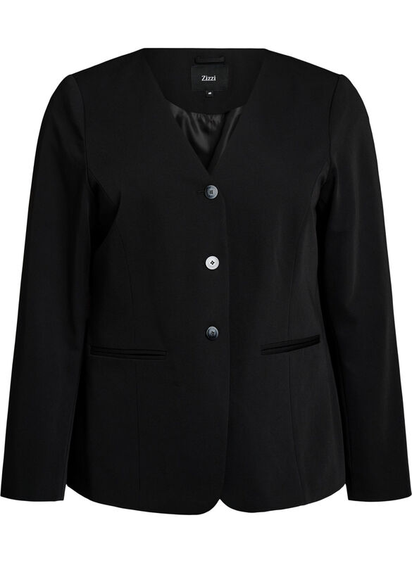 Blazer Med V-UdskæRing Og Knaplukning