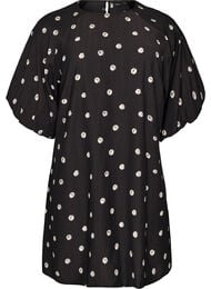 Kort kjole i viskose med ballon&aelig;rmer, 9990