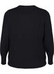 Strikbluse med rund hals, Sort, Packshot image number 1
