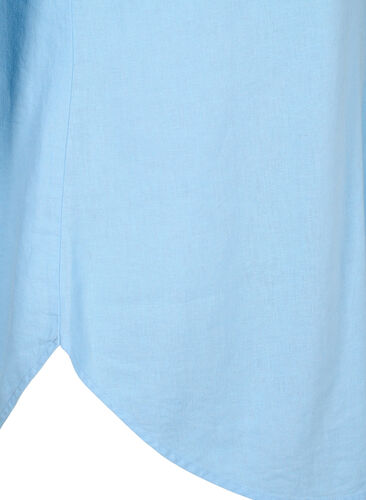 Lang skjorte i hør-viskoseblanding, Chambray Blue, Packshot image number 3