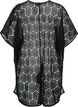 Kaftan strandkjole med hulmønster, Black, Packshot image number 1