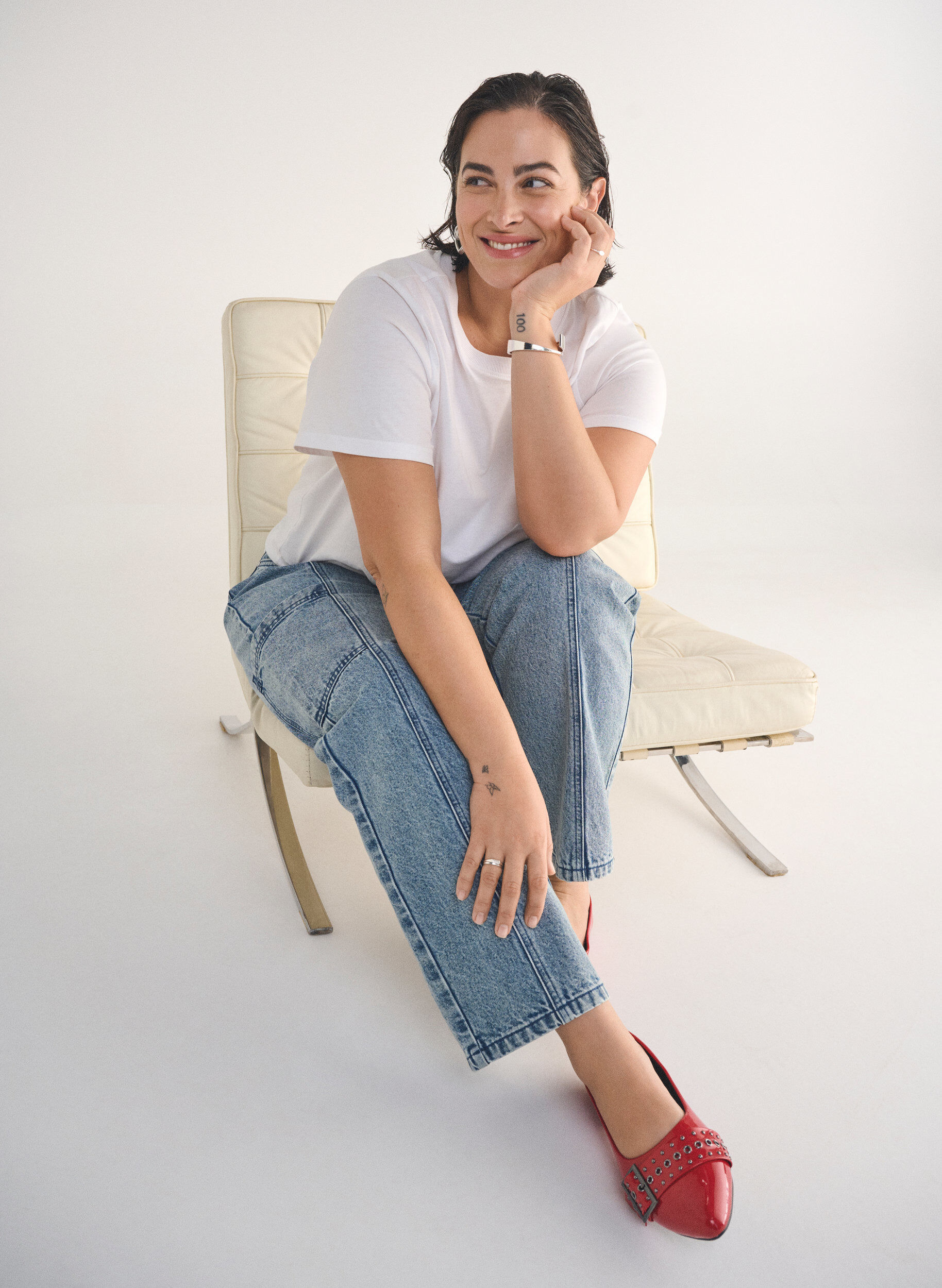 Zizzi Cargojeans med h&oslash;j talje, Bl&aring;, Image image number 0