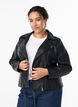 Bikerjakke i imiteret l&aelig;der , Sort, Model image number 0