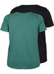 2-pak basis t-shirt i bomuld, Mallard Green/Black, Packshot image number 1