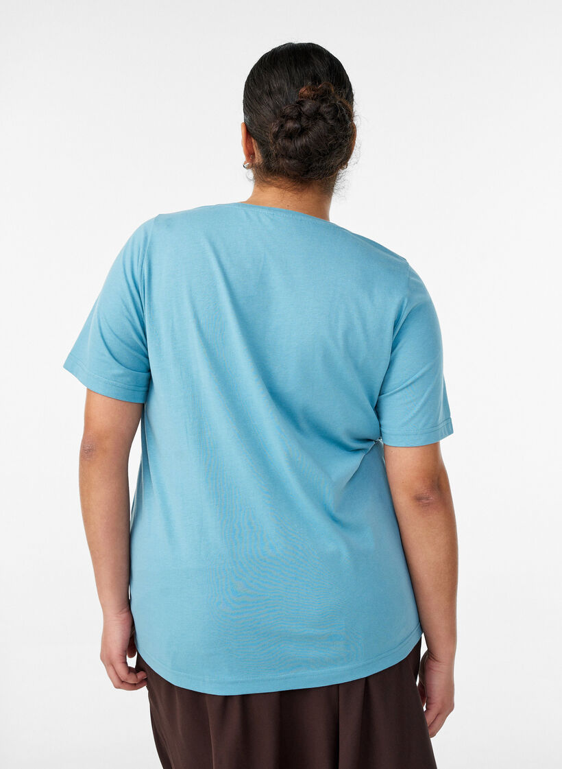 T-shirt med motiv, Bl&aring;, Model image number 2