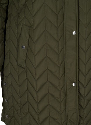 Quiltet jakke med hætte, Forest Night, Packshot image number 3