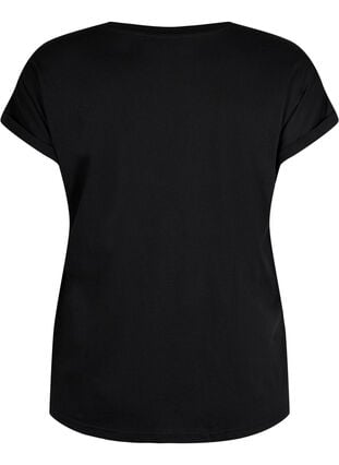Kortærmet t-shirt i bomuldsblanding, Black, Packshot image number 1