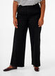 H&oslash;jtaljede jeans med vide ben, Sort, Model image number 2