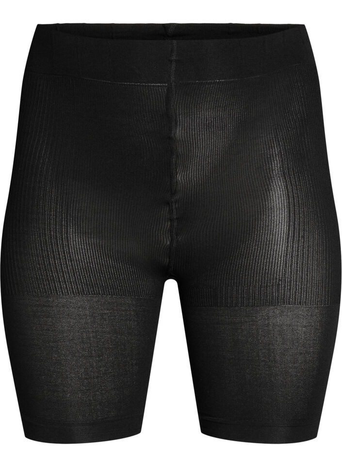 2-pak push-up shorts i 60 denier med shape-effekt, Sort, Packshot image number 0