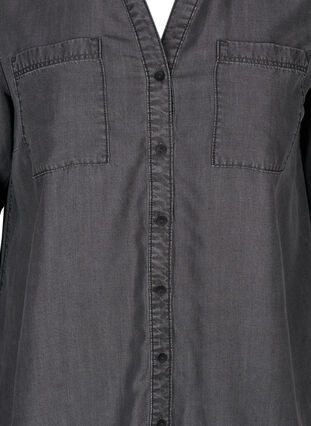 Langærmet skjorte i lyocell, Grey Denim, Packshot image number 2
