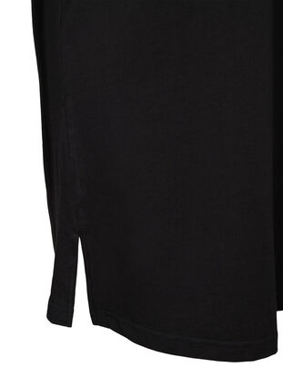 T-shirt kjole i bomuld med printdetaljer, Black w. Gold, Packshot image number 3