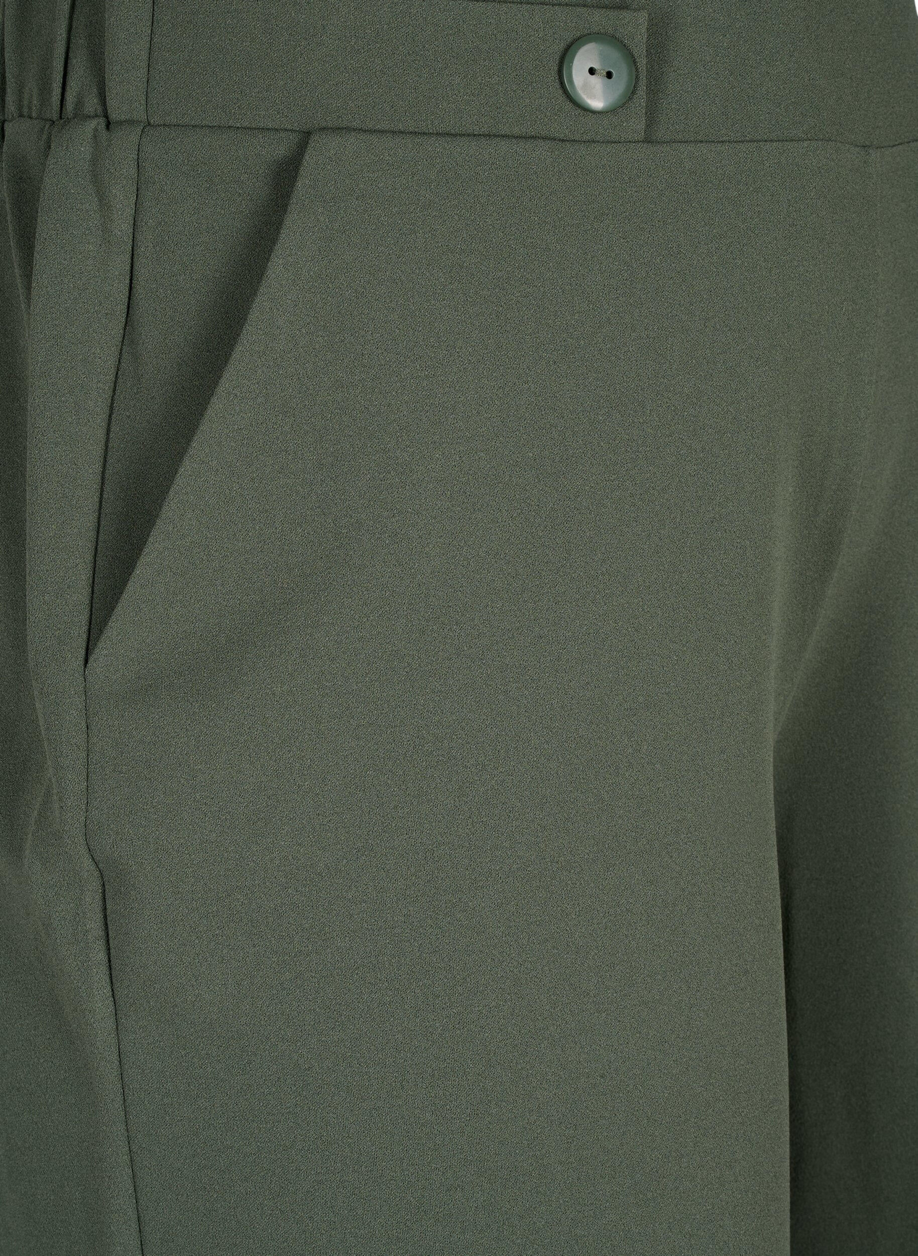 ZizziShorts med lommer og l&oslash;s pasform, Gr&oslash;n, Packshot image number 2