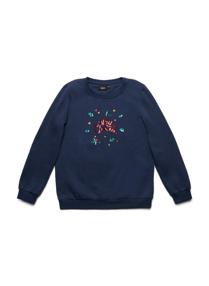 Jule sweatshirt til børn, Night Sky Merry, Packshot